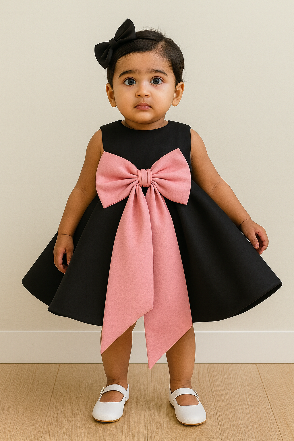 Midnight Blossom Bow Dress 🌸