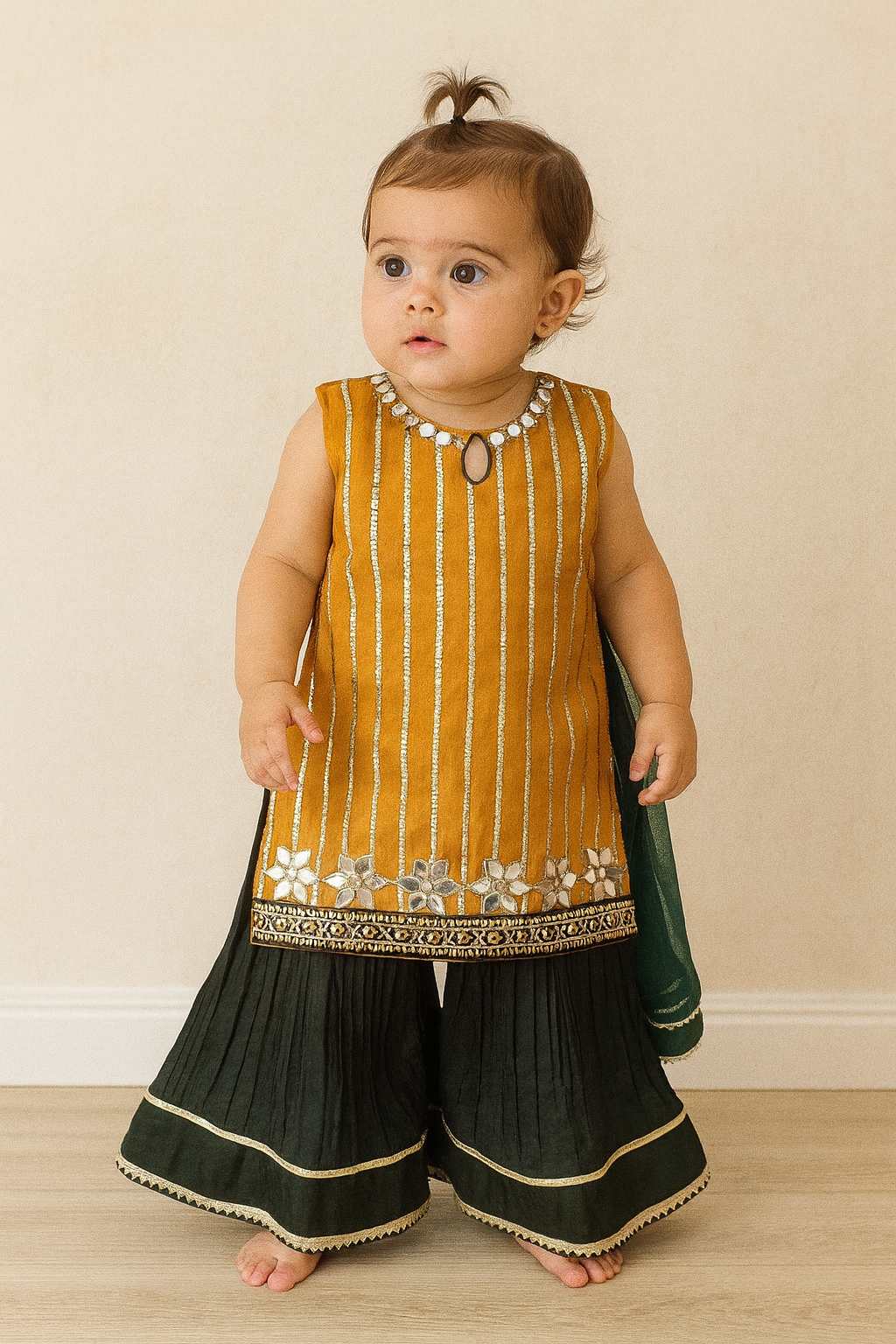Amber Glow Sharara set