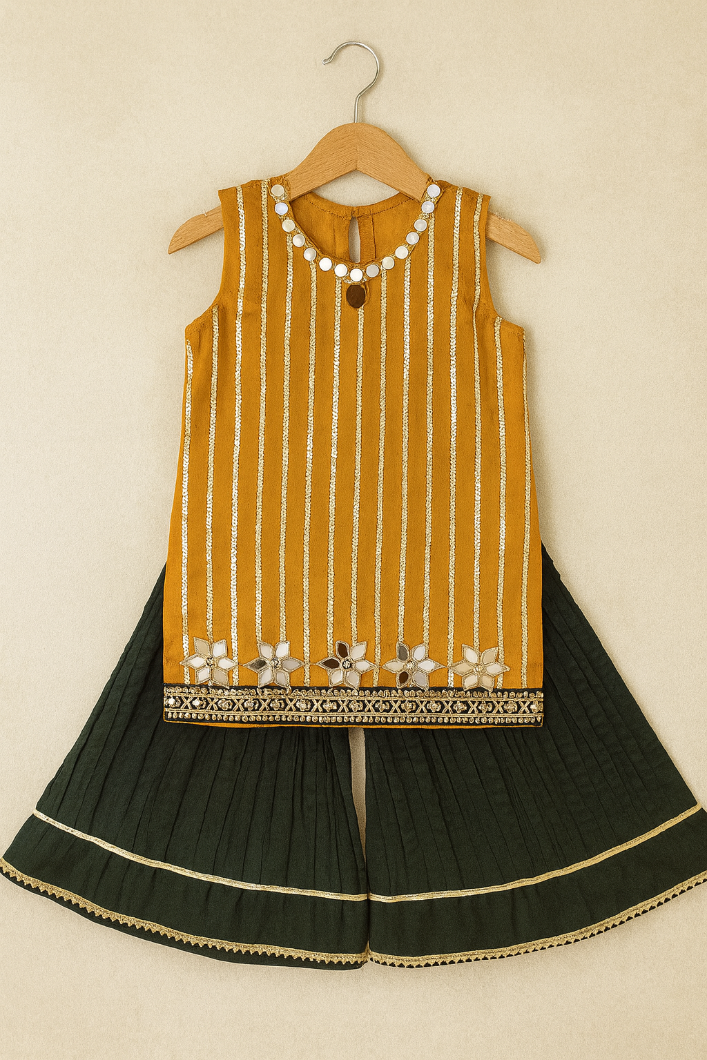 Amber Glow Sharara set