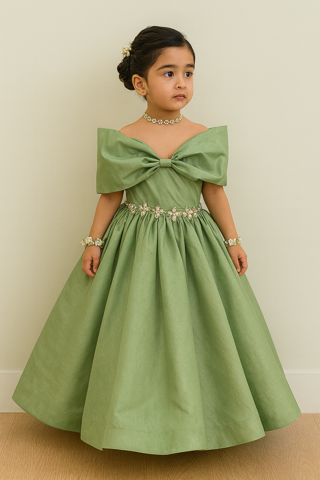 Mint Blossom Bow Gown