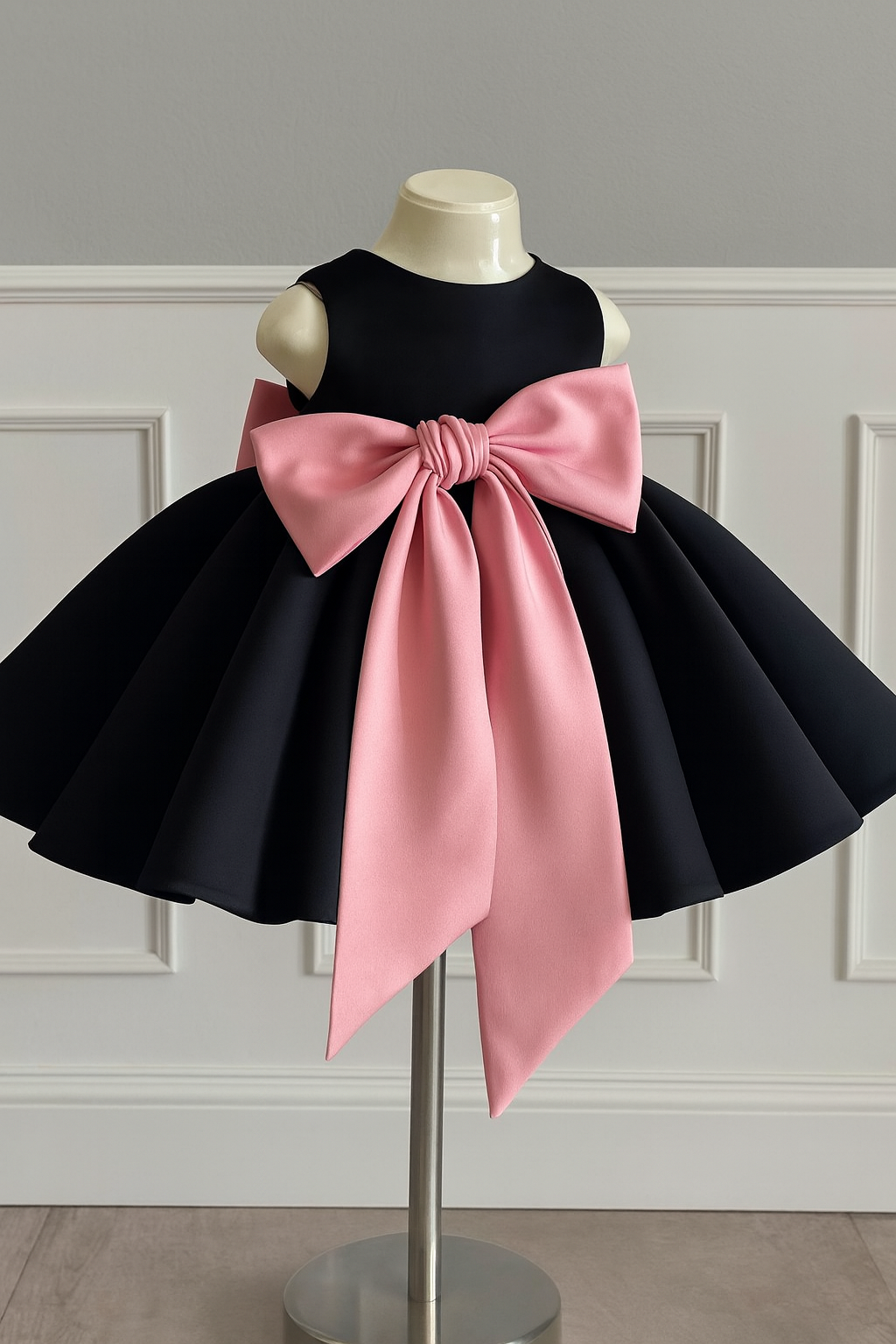 Midnight Blossom Bow Dress 🌸